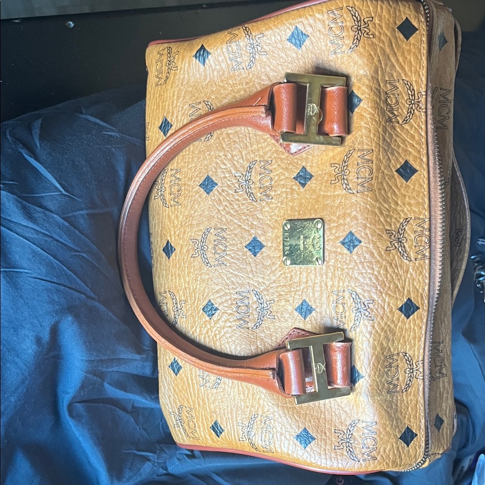 MCM Cognac Visetos Tote Bag